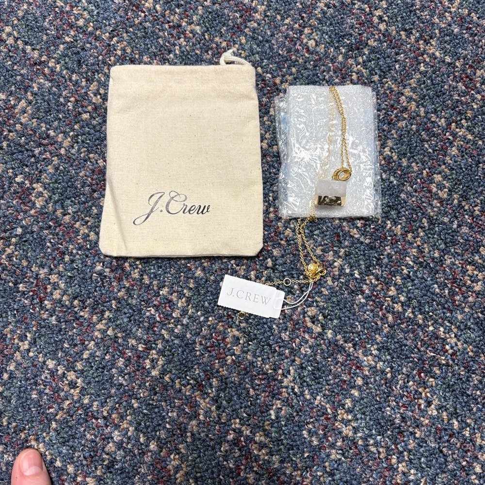 NWT J.Crew Dipped Gold Color Necklace with Geometric Pendant